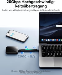 Yottamaster 512GB Mágneses Külső SSD - 2000MB/s USB 3.2 Gen 2x2 Hordozható Meghajtó iPhone 16/15, Okostelefon, Laptop és PS5 Kompatibilitáss 2