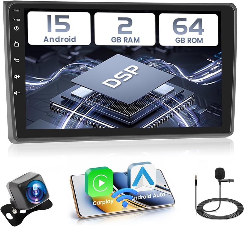 Hikity Android 15 Autórádió Audi A4 S4 RS4 B6 B7 (2000-2009) - 9" IPS Érintőképernyő, 2+64GB, Vezeték nélküli CarPlay, Tolatókamera, GPS, Wi
