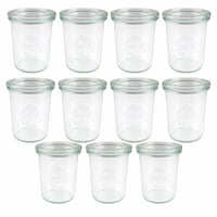 Zavárací pohár Weck Sturzform so skleneným viečkom, 160 ml, priehľadný, na dezerty, 60 mm RR viečko, 11-dielna súprava (neúplné balenie) 2