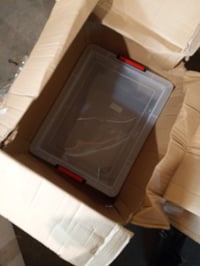 Sundis Clip'N Store Plastový úložný box s vekom 45 l, priehľadný, so západkami, 1 ks 4