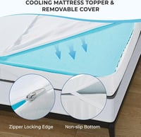 Autsel Memory Foam Matracvédő 140x190 cm - 7,5 cm Vastag Memóriahabos Fedőmatrac Csúszásgátló Réteggel, Mosható, Légáteresztő, Fehér 5