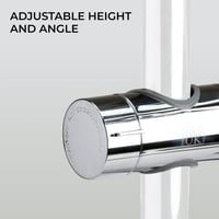 H&S Zuhanyfej Tartó Konzol - Állítható Króm Rögzítő 18-25mm Átmérőjű Zuhanyrúdhoz - Hengeres Kialakítás 6