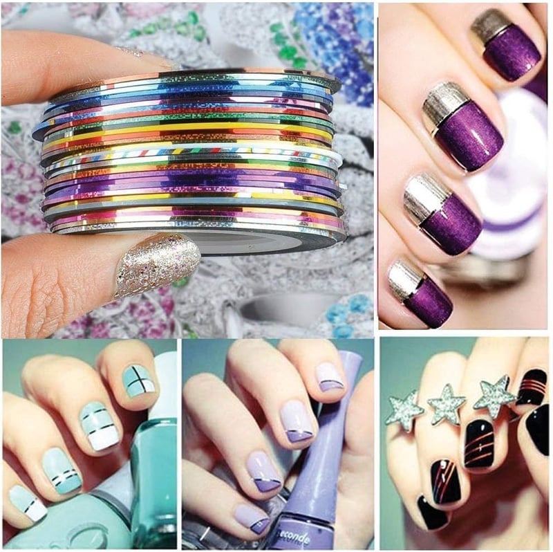 Színes körömdíszítő csíkok - HomeMall nail art szalagok
