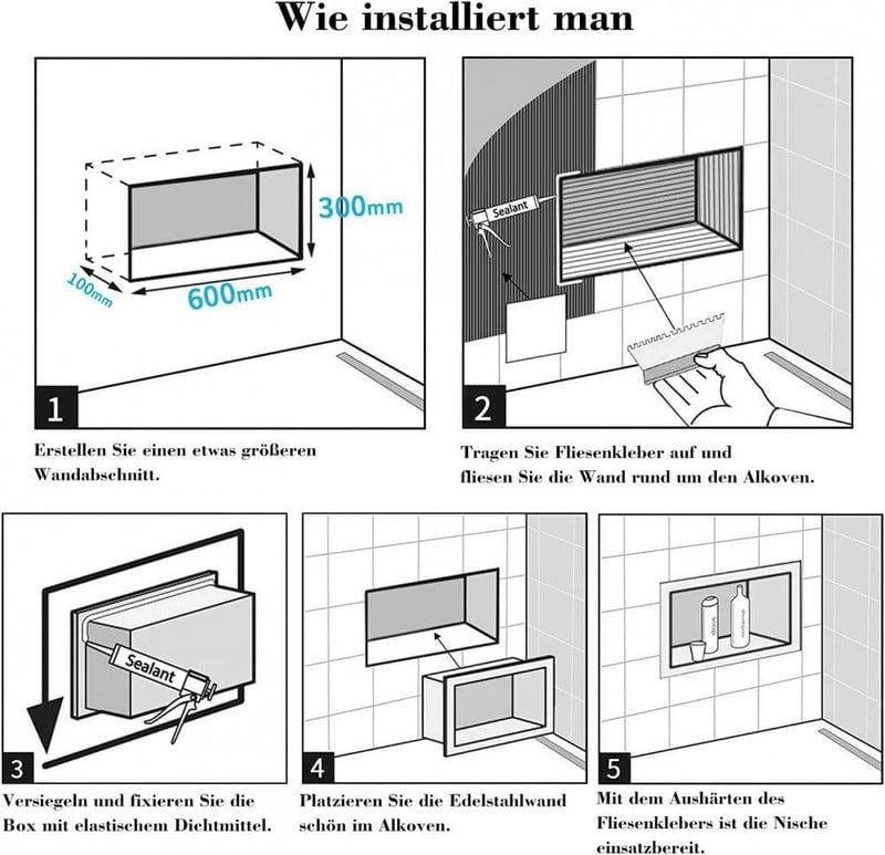 Újracsomagolt IKEA Fürdőszobai Polc - Rozsdamentes Acél, Egyszintű