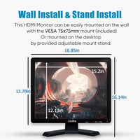 JaiHo 19" IPS Monitor Beépített Hangszórókkal - HD 1280x1024 Felbontás, HDMI Csatlakozás, PC/TV/CCTV/Raspberry Pi Kompatibilis, Távirányítóval 5