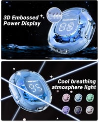 ACEFAST T8 Bluetooth fülhallgató, 30 órás üzemidő, zajszűrés, átlátszó LED kijelző, jégkék 3