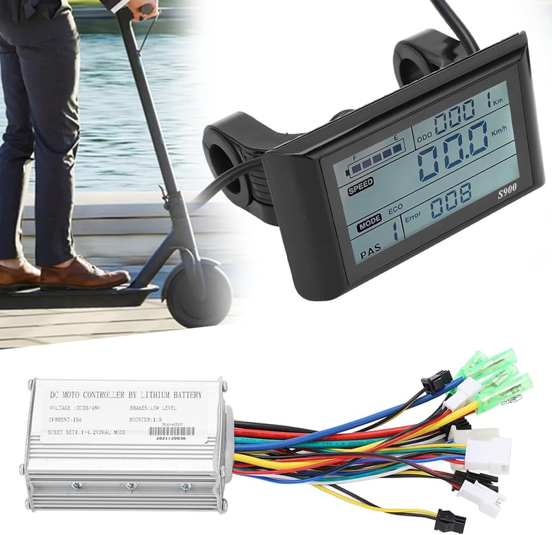 Fyearfly E-kerékpár vezérlő szett - 36V/48V LCD kijelzővel, 22,2 mm kormányra