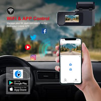 POYBPCY 4K UHD WiFi Autós Fedélzeti Kamera 64GB SD Kártyával, 170° Látószög, Éjjellátó, Mobilalkalmazás Vezérlés, G-szenzor, Parkolóőr Funkc 5