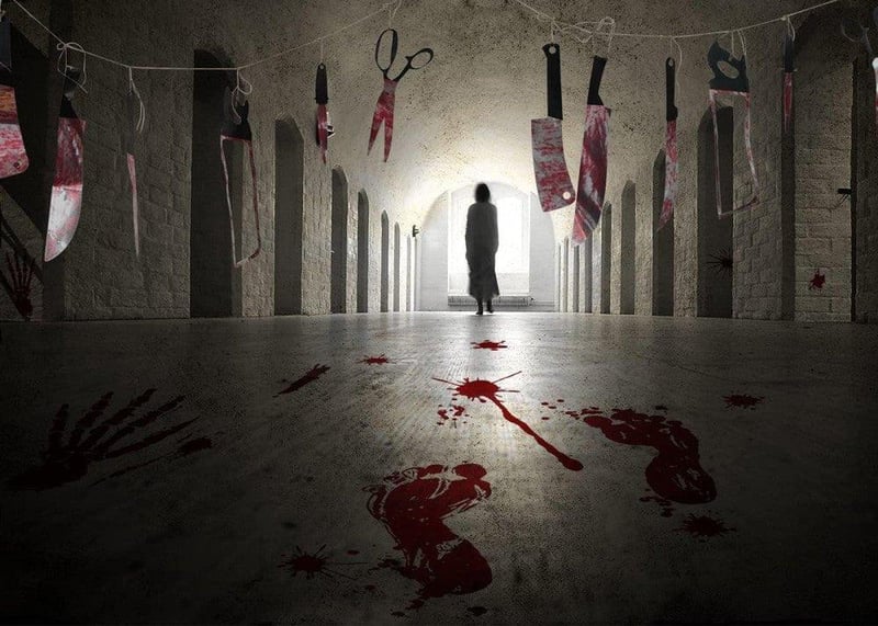 Halloween Véres Kéz- és Lábnyom Matrica Szett - 4 db Horrordekoráció