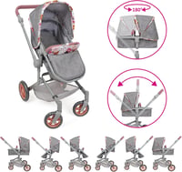 509 19 részes babaápolási szett babakocsi, etetőszék, játszócsarnok, 53 cm-es babákhoz 2