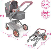 509 19 részes babaápolási szett babakocsi, etetőszék, játszócsarnok, 53 cm-es babákhoz 4