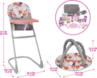 509 19 részes babaápolási szett babakocsi, etetőszék, játszócsarnok, 53 cm-es babákhoz 5