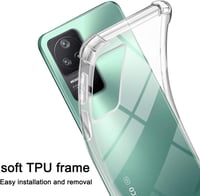 Xiaomi Poco F4 átlátszó tok üvegfóliával és fekete pánttal 2