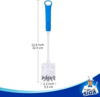 MR.SIGA Hosszú Nyelű Üvegmosó Kefe - 32,5 cm-es Kék Palackmosó TPR Nyéllel, 5,5 cm Átmérőjű Fejjel, Konyhai Tisztítóeszköz 2
