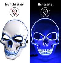 Molbory Kék LED Világító Halloween Maszk 3 Fénymóddal 2