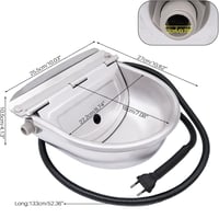 Automata fűtésű rozsdamentes acél itatótál úszószeleppel - 220V, 80W - Háziállatok, lovak, kutyák részére 2