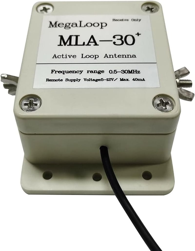 GutView MLA-30+ Hurokantenna 0,5-30MHz - Aktív Vevőantenna Rövidhullámú Rádióhoz, 60m Hatótávolság, Sötétzöld