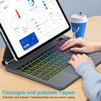 SENGBIRCH Magic Keyboard iPad 11/10.9 Tablethez - Német QWERTZ Billentyűzet Tokkal, Háttérvilágítással, Multi-Touchpaddel, Apple Ceruza Tart 7