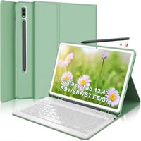 SENGBIRCH Samsung Galaxy Tab S9 Plus 12.4" Tok Levehető Bluetooth Billentyűzettel - Fekete, Újratölthető, 2023-as Modellhez Kompatibili 1