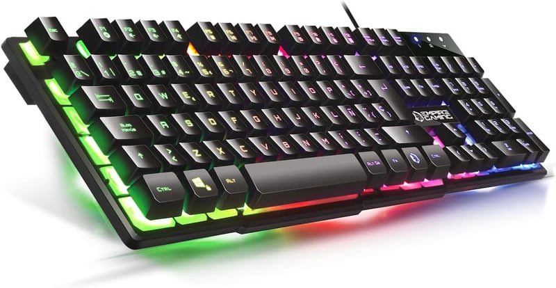 Empire Gaming K300 RGB LED-es félmechanikus gamer billentyűzet, spanyol kiosztás