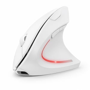 TECKNET Ergonomikus Vezeték Nélküli Egér 2.4G 4800DPI 6 Gombos Fehér — hibás, alkatrésznek: USB-vevő nélkül (állapot: lásd a 2. képet)