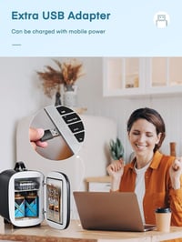 FOHERE Mini Hűtő 5L - Hordozható Hűtőszekrény 6 Dobozos Kapacitással, 12V/220V/USB Tápellátás, Csendes Működés Kozmetikumokhoz, Italokhoz, O 5