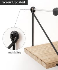 Afuly Rusztikus Fali Polc Szett - Natúr Fa és Fekete Fém Kombinációja - 2 db Könnyű Polc Fürdőszobába, Nappaliba, Konyhába - 40x15,5 cm 6