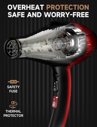 Professional Hair Dryer 2400W AC Motoros Hajszárító Diffúzorral, 40 Millió Negatív Ion, 3 Hőfokozat, 2 Sebesség, Szalonminőségű Gyorsszárítá 5