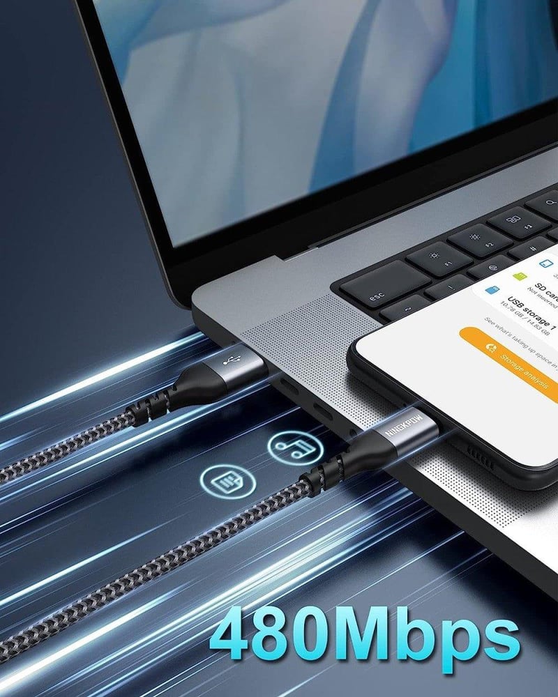 Tartós NINGKPOW Fonott Micro USB Töltőkábel 1m