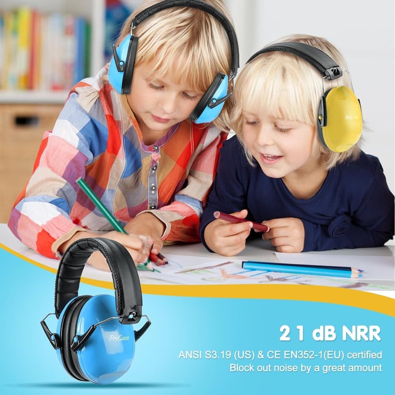 ProCase gyerek fülvédő 21dB zajcsökkentés 3-12 éveseknek, alváshoz, utazáshoz, autizmushoz