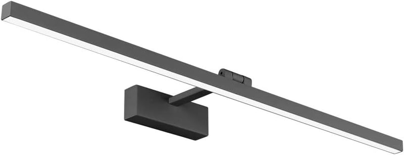 Klighten 80 cm LED Tükör Világítás 24W - Fekete Alumínium Fürdőszobai Lámpa 5500K Semleges Fehér Fénnyel, IP44 Védelemmel, 2450lm, Forgatható, 