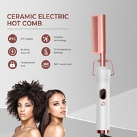 UKLISS Elektromos Hajsimító Fésű LCD Kijelzővel - Fehér Hajformázó 120-230°C Hőmérséklet Szabályozással és Automatikus Kikapcsolással 2