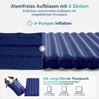 Hikenture Ultrakönnyű Dupla Kempingmatrac - Felfújható Matrac 2 Személynek, Lábpumpával, 200x120cm, Túrázáshoz, Kempingezéshez, Sötétkék 5