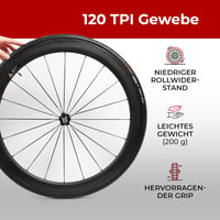 Fincci Összehajtható Országúti Kerékpár Gumi 700x25c - 28" Defektvédelemmel, 120 TPI, Verseny, Gravel, E-Bike és Túrakerékpár Abroncs Szett 8