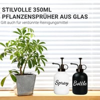 BIKALAN Üveg Permetező Palack Pozsgás Növényekhez - 350 ml Matt Fekete-Fehér Retro Dizájn Virágokhoz, Kaktuszokhoz, Irodai és Kerti Használa 5