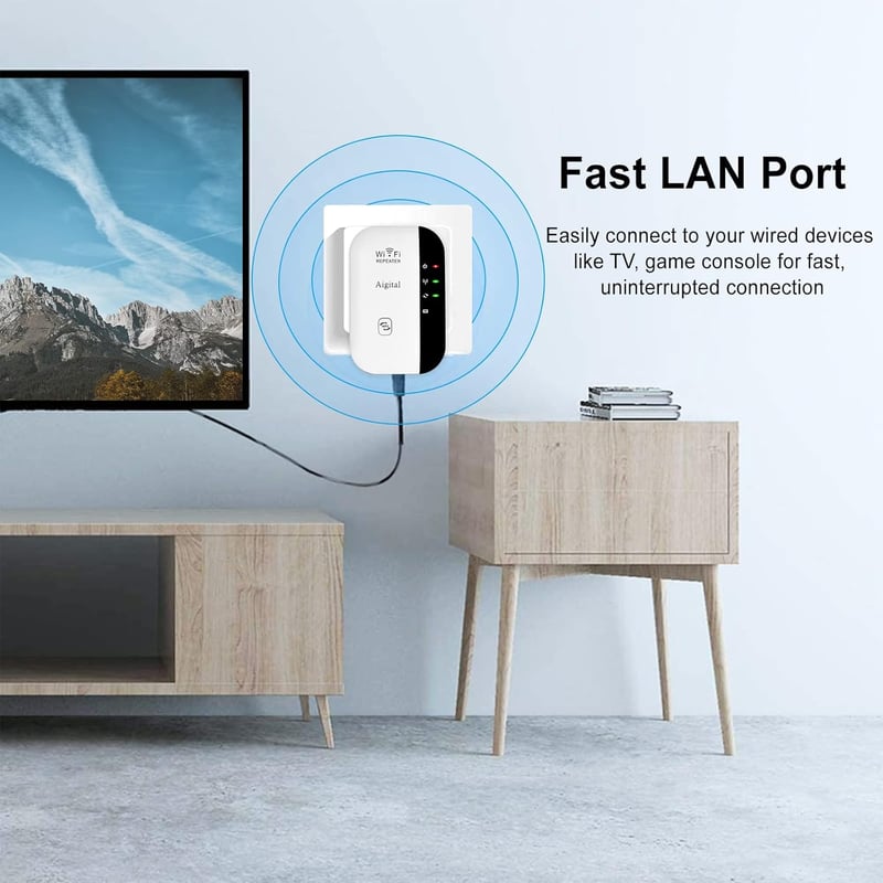 TP-Link 300Mbps WiFi jelerősítő repeater, Ethernet porttal és WPS gombbal