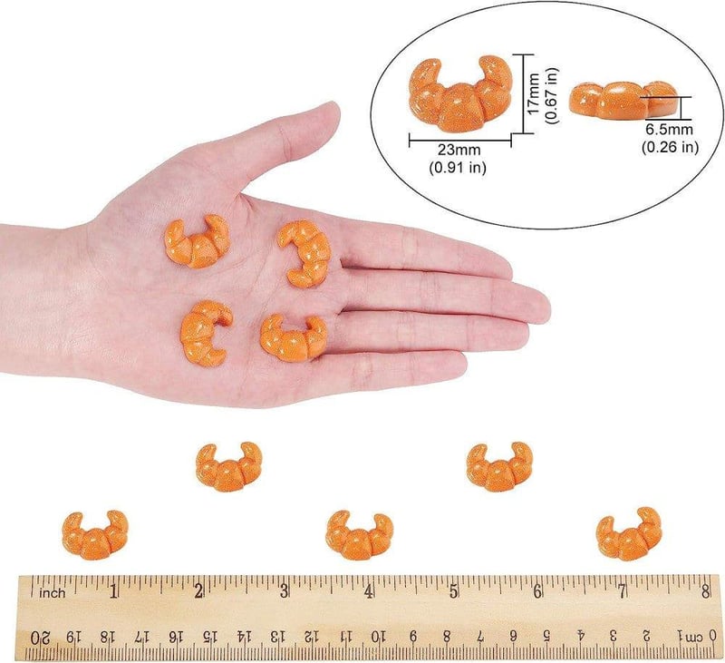 Airssory 20db Mini Croissant Dísz Telefontokhoz és Ékszerekhez - 23x17mm