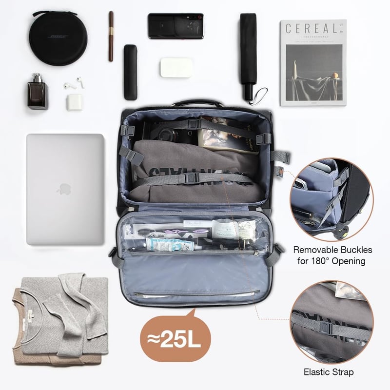 Lekespring 15,6" Üzleti Gurulós Laptoptáska TSA Zárral - Vízálló, Fekete