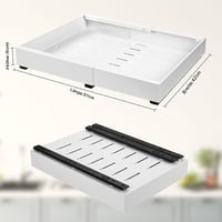 Alishomtll Teleszkópos Fiók Szett - Kihúzható Konyhai Szervező, Állítható Szélesség 31-51 cm, Fehér Fém, Fúrás Nélkül, Fürdőszobába és Nappa 3