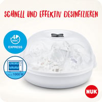 NUK Micro Express Plus Mikrohullámú Cumisüveg Sterilizáló - Gyors Fertőtlenítés 5 Percen Belül, Fehér, 570g, Babáknak 2