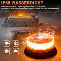 Dinfu Mágneses Sárga Villogó Vészfény Távirányítóval - 12V LED Figyelmeztető Lámpa 9 Üzemmóddal - USB és Szivargyújtó Töltővel Autóhoz, Tehe 5