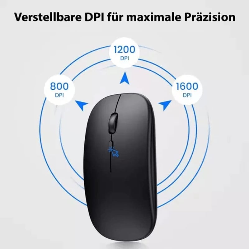 Vezeték nélküli Bluetooth 5.0 egér MacBookhoz és PC-hez, USB-C töltéssel, 3 DPI precizitással
