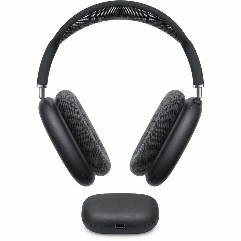 Apple AirPods Max vezeték nélküli fejhallgató, aktív zajszűrés, USB-C - éjfekete — karcos, büdös, töltő nélkül (állapot: lásd a 2. képet)