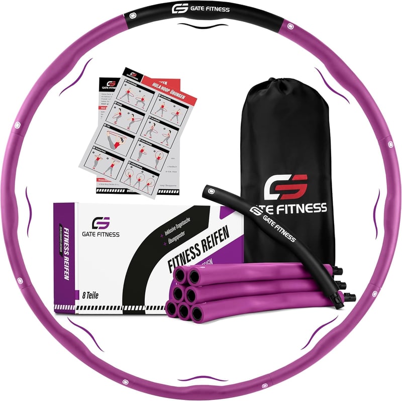 GATE FITNESS Hullámdesign Hula Hoop Karika Fogyáshoz - 1,2-2kg, 6-8 Szegmens