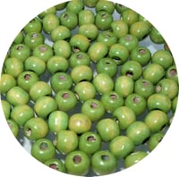 Chartreuse színű 8-9mm-es fa gyöngyök - 80 db-os készlet 2