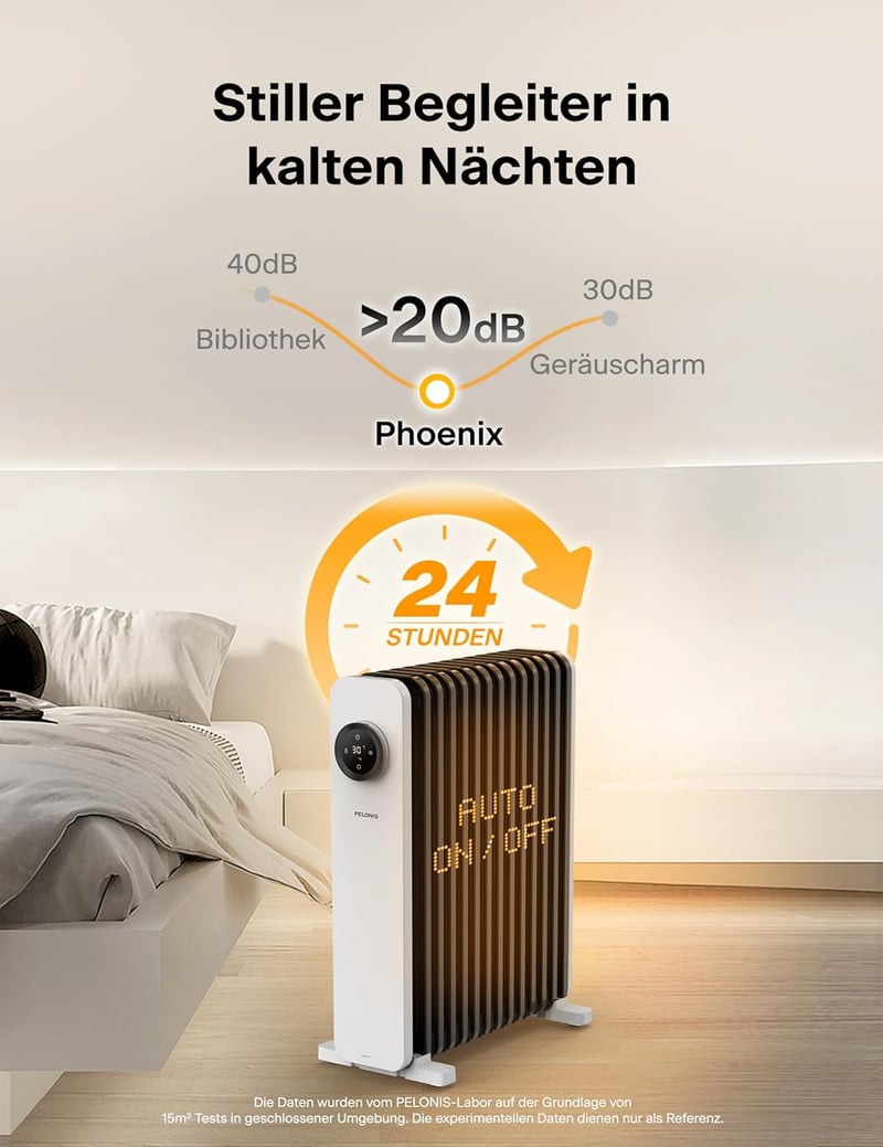 PELONIS 13 Bordás Olajradiátor 2500W Távirányítóval - Mobil Elektromos Fűtőtest Termosztáttal, 24 Órás Időzítővel, 3 Fokozattal, Túlmelegedé