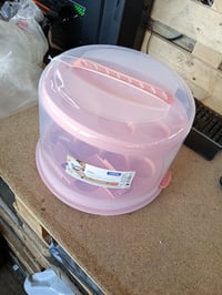 Rotho Fresh capac pentru tort cu tavă, model înalt, roz, 35,5x34,5x26 cm, fără BPA — capac din plastic crăpat (stare: vezi a 2-a poză) 4
