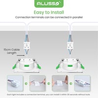 ALUSSO LED Süllyesztett Mennyezeti Spotlámpák, Fényerőszabályozható, 3 Színhőmérséklet, IP44 Vízálló, Fürdőszobába, Konyhába, 6 db Szett 6