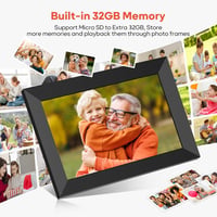 BIGASUO Frameo 10.1" WiFi Digitális Képkeret - HD IPS Érintőképernyő, 32GB Memória, Automatikus Forgatás, Fali Rögzítés, Azonnali Fotómegosz 4
