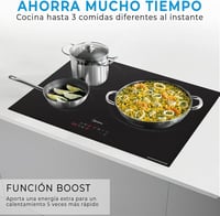 MIDEA indukciós főzőlap 3 égőfejjel 60 cm 7400 W - Integrált indukciós főzőlap érintőképernyős kezelőpanellel, Inverter Quattro funkcióval, Booster funkcióval 7